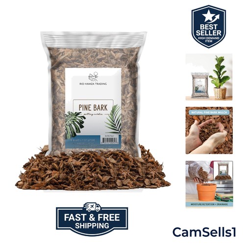 100 natural pine bark mulch - bark,