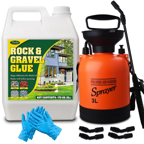 Mulch glue with sprayer - with,